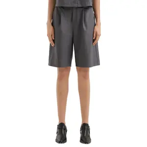 Pleated Wide Leg Chino Trousers Women QS image-2