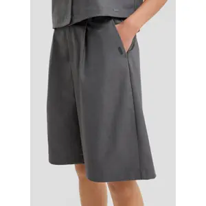 Pleated Wide Leg Chino Trousers Women QS image-3