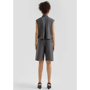 Pleated Wide Leg Chino Trousers Women QS image-4