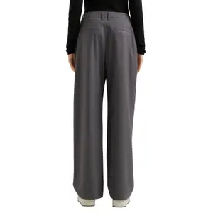 Wide Pleated Mid-Rise Trousers Women QS image-5