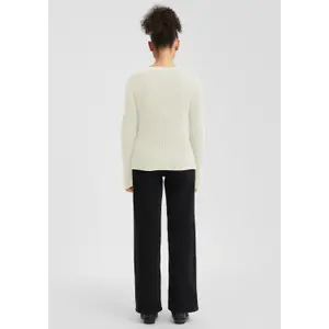 Women's Mélange Knit Raglan Sleeve Pullover QS image-4