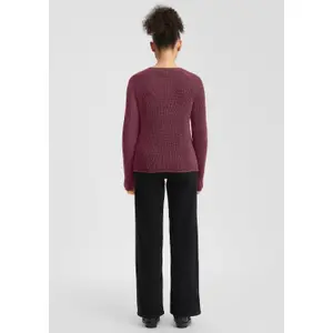 Women's Mélange Knit Raglan Sleeve Pullover QS image-4