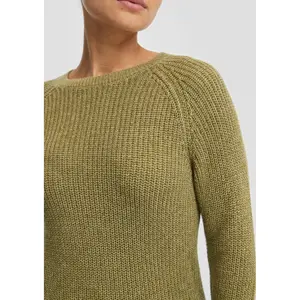 Women's Mélange Knit Raglan Sleeve Pullover QS image-3