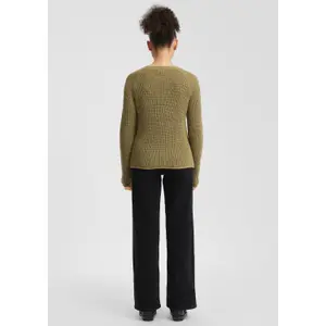 Women's Mélange Knit Raglan Sleeve Pullover QS image-4