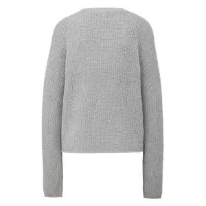 Women's Mélange Knit Raglan Sleeve Pullover QS image-1