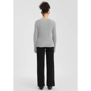 Women's Mélange Knit Raglan Sleeve Pullover QS image-4