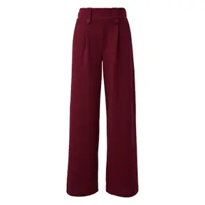 Pantaloni larghi fluidi a vita alta donna QS image-0