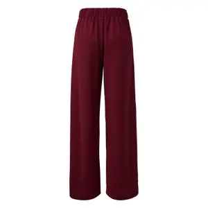 Pantaloni larghi fluidi a vita alta donna QS image-1
