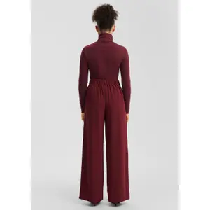 Pantaloni larghi fluidi a vita alta donna QS image-4