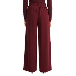 Pantaloni larghi fluidi a vita alta donna QS image-5