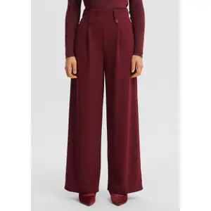 Pantaloni larghi fluidi a vita alta donna QS image-6