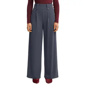 Pantaloni larghi fluidi a vita alta donna QS image-2