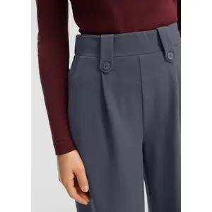 Pantaloni larghi fluidi a vita alta donna QS image-3