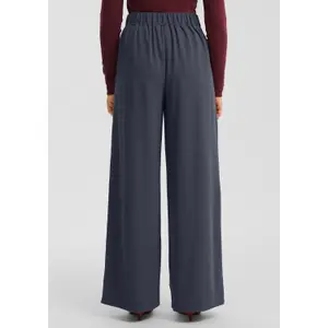 Pantaloni larghi fluidi a vita alta donna QS image-4