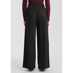 Pantaloni larghi fluidi a vita alta donna QS image-4