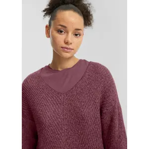 Women's V-Neck Knitted Pullover QS image-3