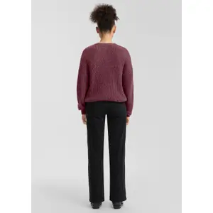 Women's V-Neck Knitted Pullover QS image-4