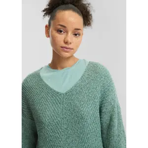 Women's V-Neck Knitted Pullover QS image-3