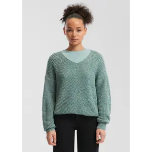 Women's V-Neck Knitted Pullover QS image-6