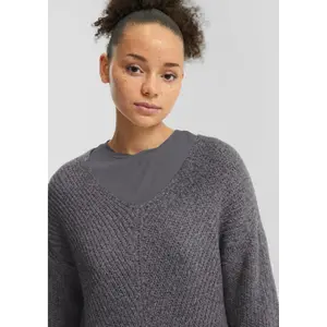 Women's V-Neck Knitted Pullover QS image-3