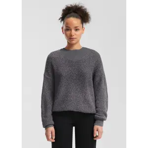 Women's V-Neck Knitted Pullover QS image-6