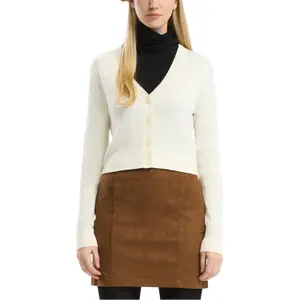 Short Ribbed Cardigan for Women QS image-2