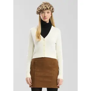 Short Ribbed Cardigan for Women QS image-6
