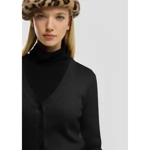 Short Ribbed Cardigan for Women QS image-3