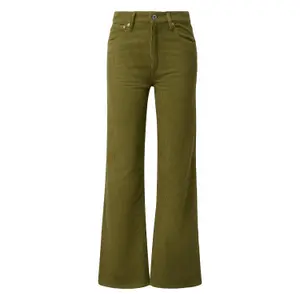 High-Waisted Wide-Leg Corduroy Trousers Ladies QS image-0