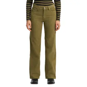 High-Waisted Wide-Leg Corduroy Trousers Ladies QS image-2