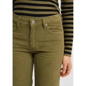 High-Waisted Wide-Leg Corduroy Trousers Ladies QS image-3
