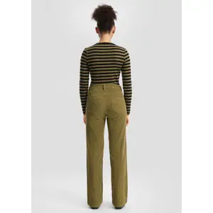 High-Waisted Wide-Leg Corduroy Trousers Ladies QS image-4