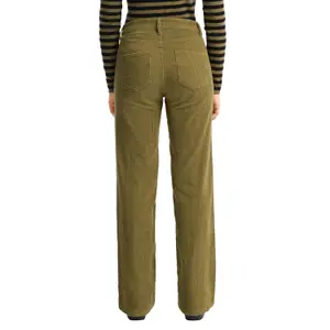 High-Waisted Wide-Leg Corduroy Trousers Ladies QS image-5