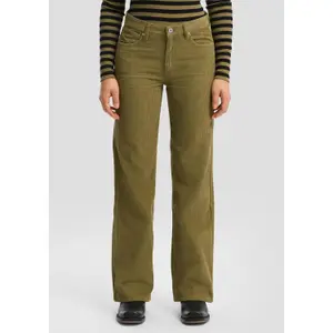 High-Waisted Wide-Leg Corduroy Trousers Ladies QS image-6