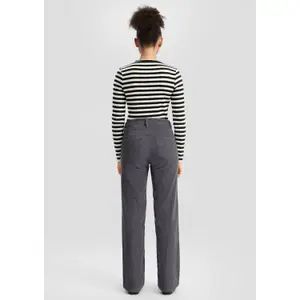 High-Waisted Wide-Leg Corduroy Trousers Ladies QS image-4