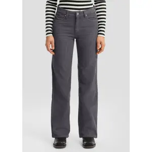 High-Waisted Wide-Leg Corduroy Trousers Ladies QS image-6