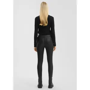 Women's Faux Leather Skinny Fit Trousers QS image-4