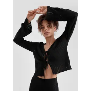 Lace Detail Cardigan for Women QS image-3