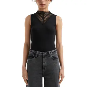 Lace High Neck Vest Women QS image-2