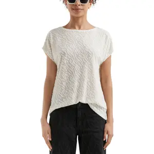 Γυναικείο Oversize T-shirt Με Δερμάτινο Μοτίβο QS image-2