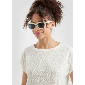 Γυναικείο Oversize T-shirt Με Δερμάτινο Μοτίβο QS image-3
