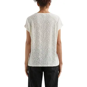 Γυναικείο Oversize T-shirt Με Δερμάτινο Μοτίβο QS image-5