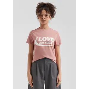 Cotton T-shirt with Front Print Women QS image-6