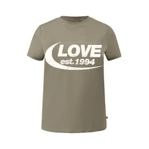 Cotton T-shirt with Front Print Women QS image-0