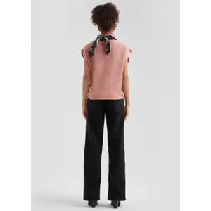 Women's Round Neck T-Shirt with Embroidery QS image-4