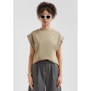 Women's Round Neck T-Shirt with Embroidery QS image-6