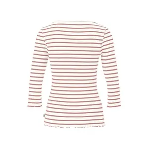 Women's 3/4 Sleeve Striped Ribbed T-Shirt QS image-1