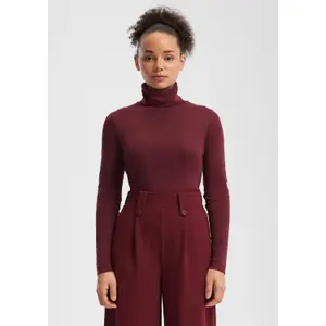 Women's Fitted Long Sleeve Roll Neck T-Shirt QS image-6