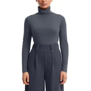Women's Fitted Long Sleeve Roll Neck T-Shirt QS image-2