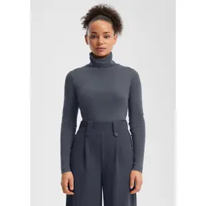 Women's Fitted Long Sleeve Roll Neck T-Shirt QS image-6